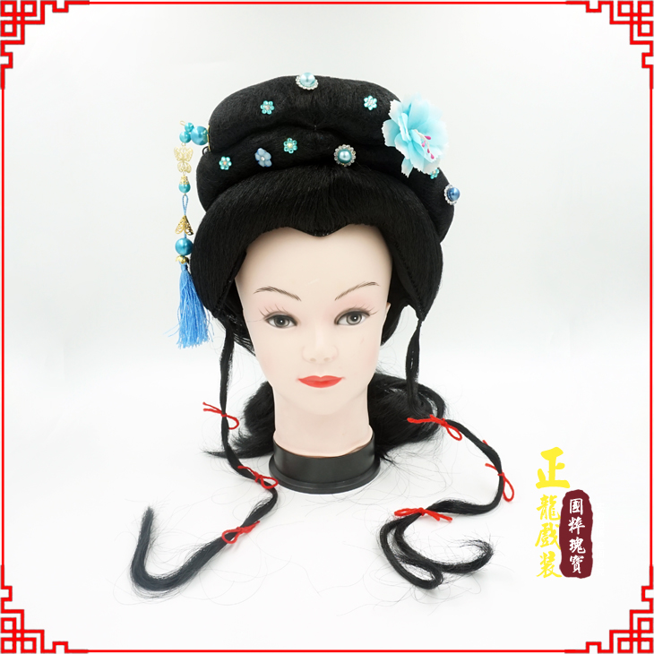 青岛戏剧服装京剧越剧小旦花旦丫鬟假发 小姐头套